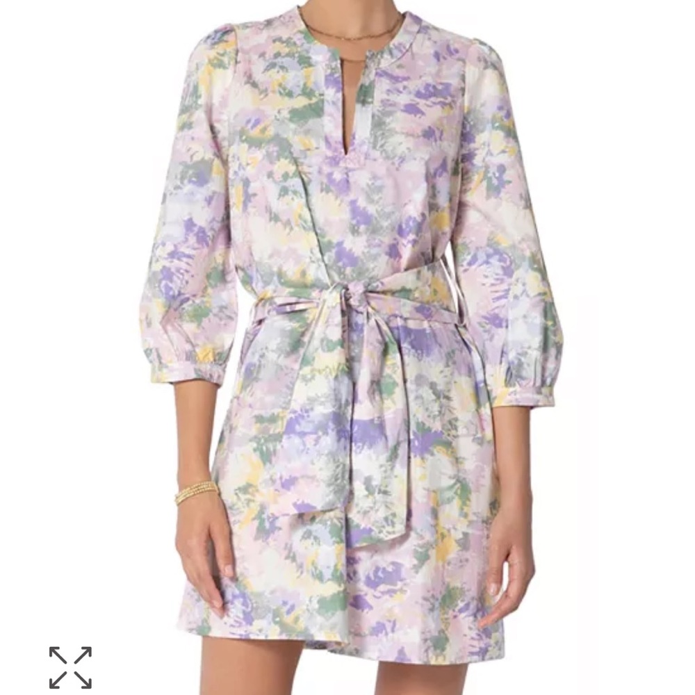 NWT Tart Lorrie Belted Tunic Dress Violet Tie Dye Small